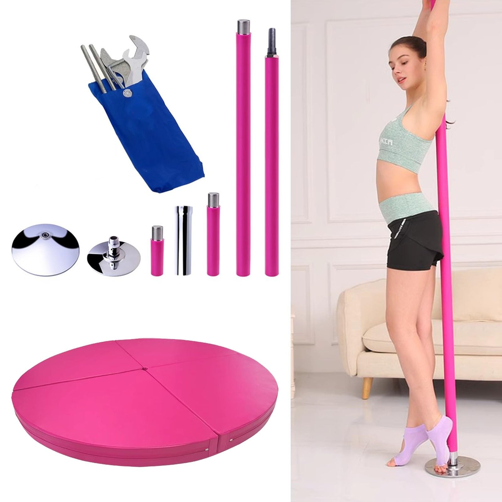 Amazon.com: NUNETH Silicone Dance Pole with Pole Crash Mat, 7.5